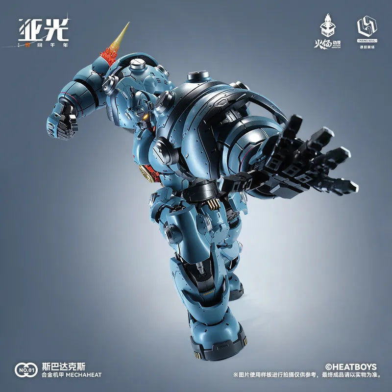 New Arrival HEATBOYS Mechaheat Series Spartacus Alloy Diecast Mecha First Batch LED Light Up Action Figure Collectible Model To
