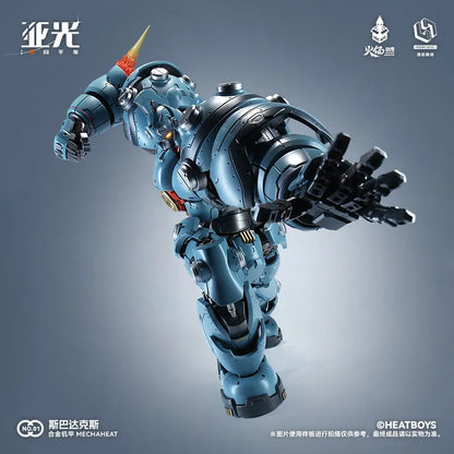 New Arrival HEATBOYS Mechaheat Series Spartacus Alloy Diecast Mecha First Batch LED Light Up Action Figure Collectible Model To